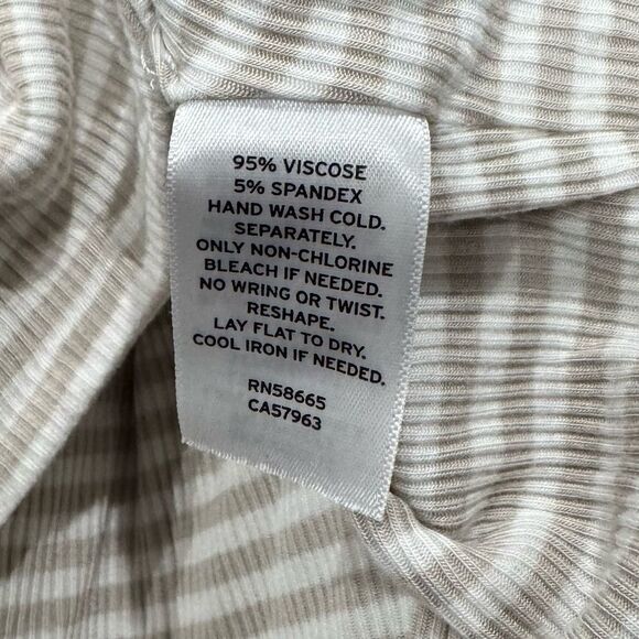 Bp. Striped Tan White Cropped Tank Top Women’s Medium - Picture 2 of 3